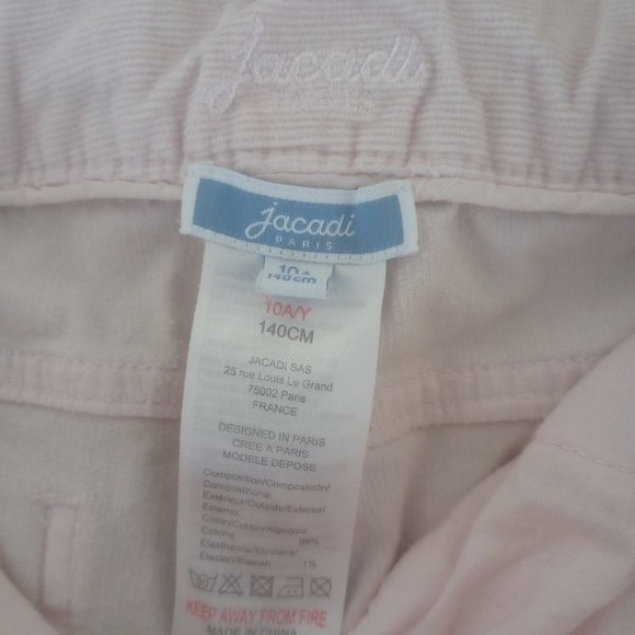 Jacadi- Girls corduroy slim pants light pink size 10 - Picture 6 of 7